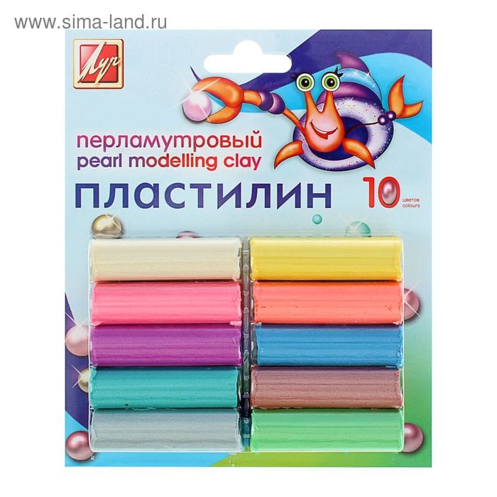 Пластилин 10цв перламутров Луч 21С1382-08