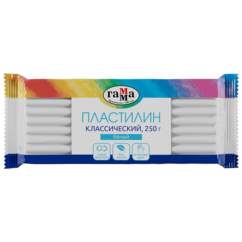 Пластилин Классический Белый 250гр