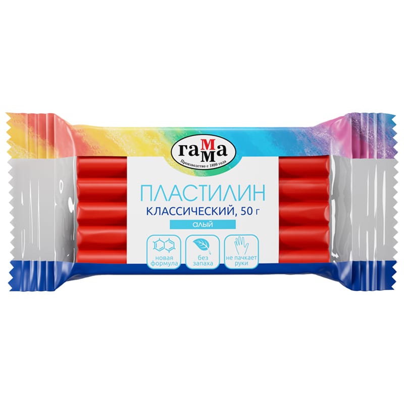 Пластилин Классический Алый 50гр