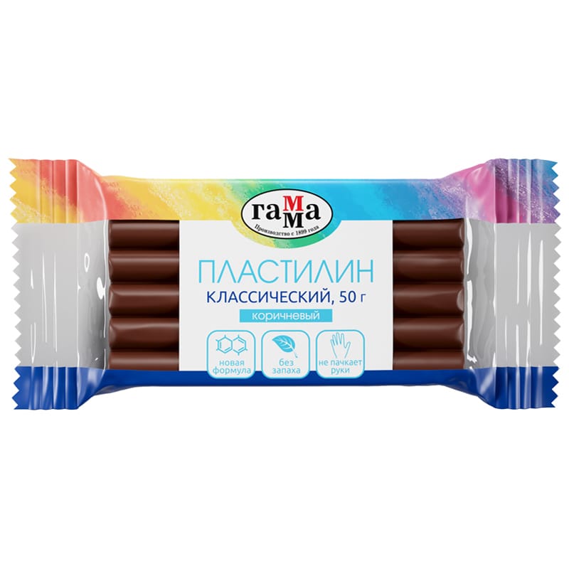 Пластилин Классический Коричневый 50гр