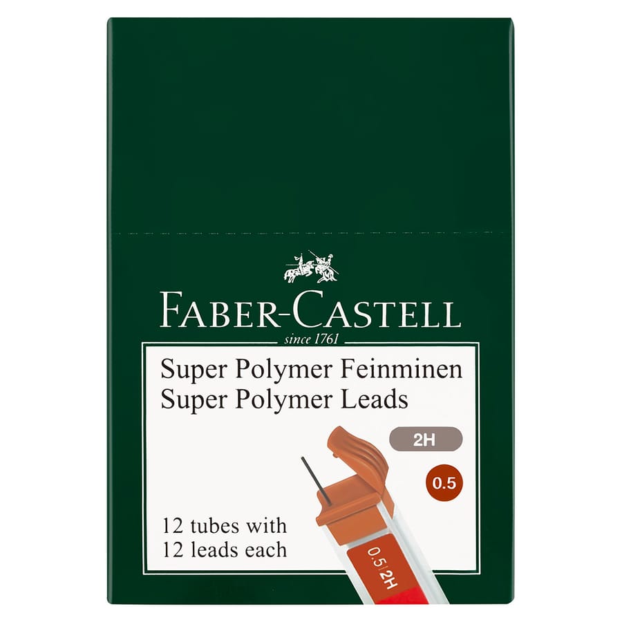 Грифели д/мех карандашей Faber-Castel Polymer 2Н 0,5мм 12шт 521512