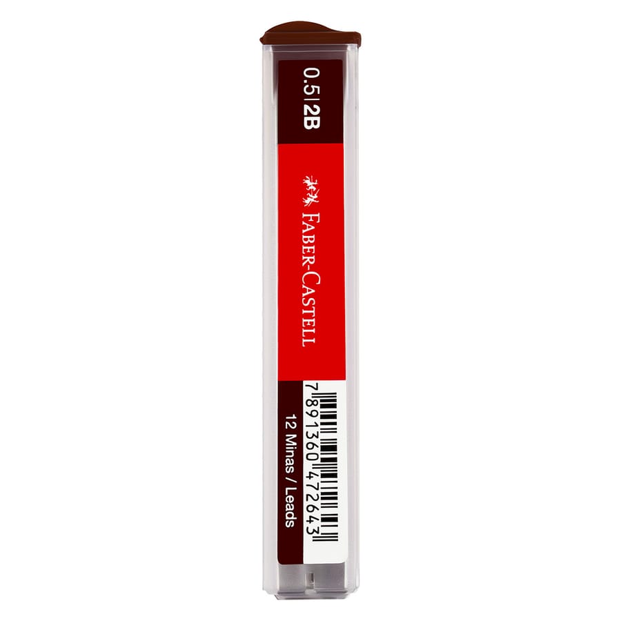 Грифели д/мех карандашей Faber-Castel Polymer 2В 0,5мм 12шт 521502