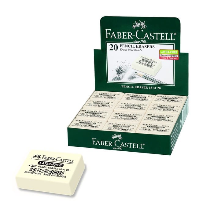Ластик Faber-Castell Latex-free прямоуг каучук 40*27*10мм 184120