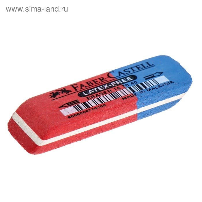 Ластик Faber-Castell Latex-free прямоуг комбинированный 56*20*7мм 187040