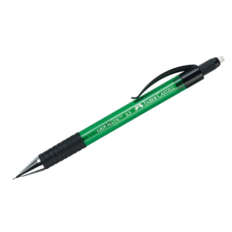 Карандаш мех Faber-Castell Grip Matic 1375 0,5мм с ластиком зеленый 137563