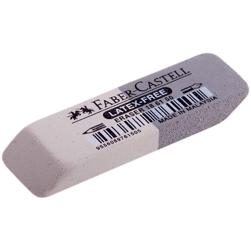 Ластик Faber-Castell Lftex-Free скошенный, комбинированный, синтетитческий каучук, 50*16*7мм 186150
