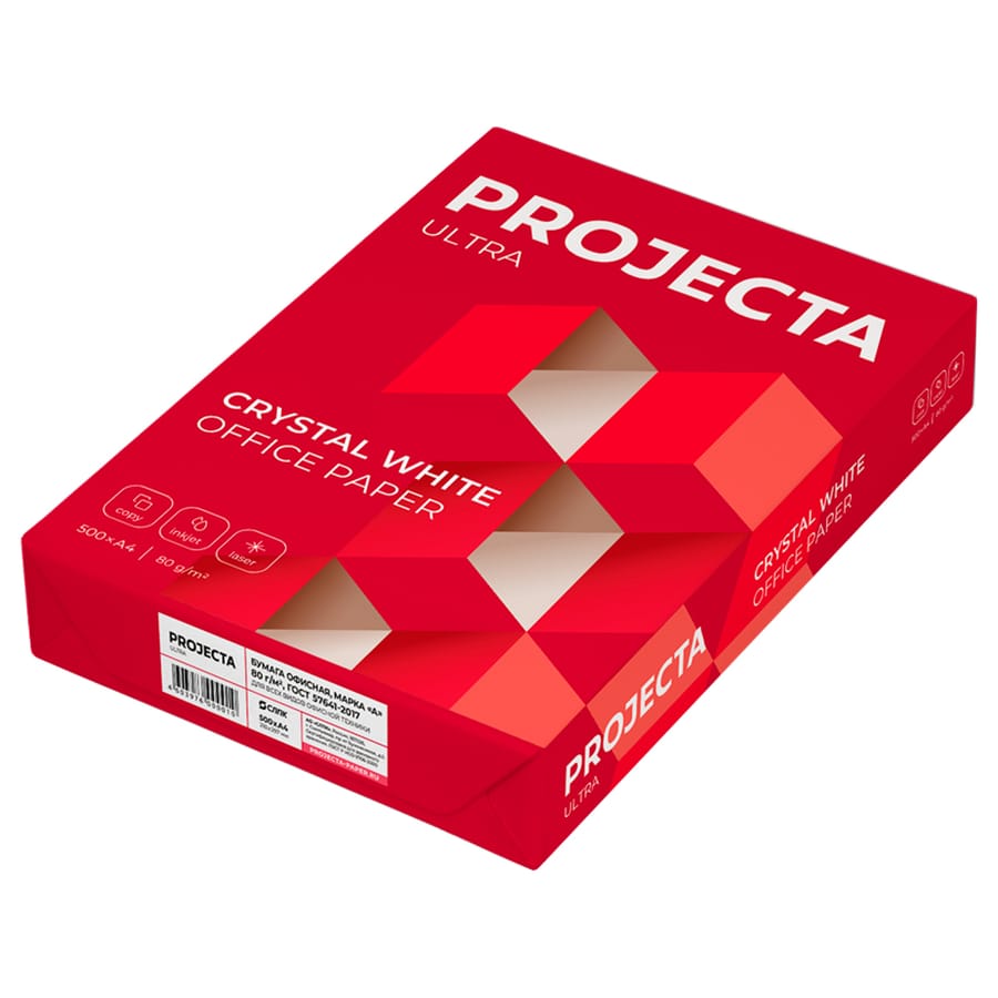 Офисная бумага А4, Марка А, 500 лист, Projecta Ultra Crystal White Office Paper WD-9031-GR