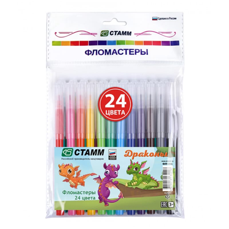 Фломастеры Драконы 24цв ФЛ546