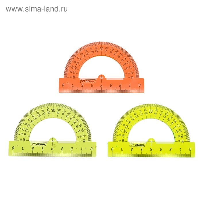 Транспортир 8см*180 NEON ассорти ТР010