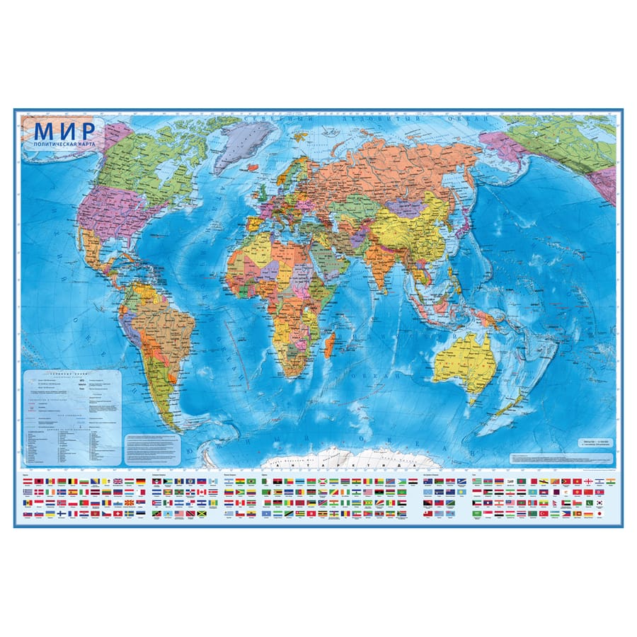 Карта Мира политическая117*80см, 1:28 млн КН044 2295405