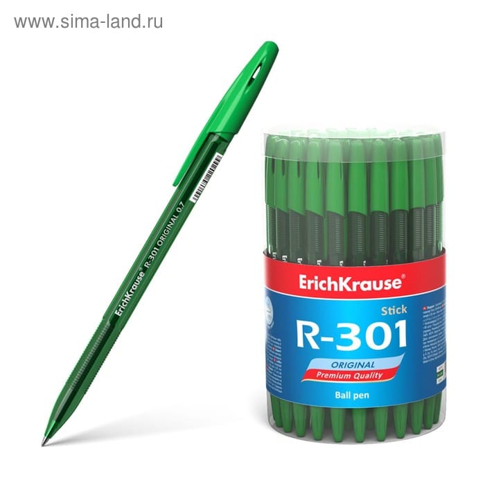 Ручка шарикова ErichKrause R-301 зелен 0,7мм 46775