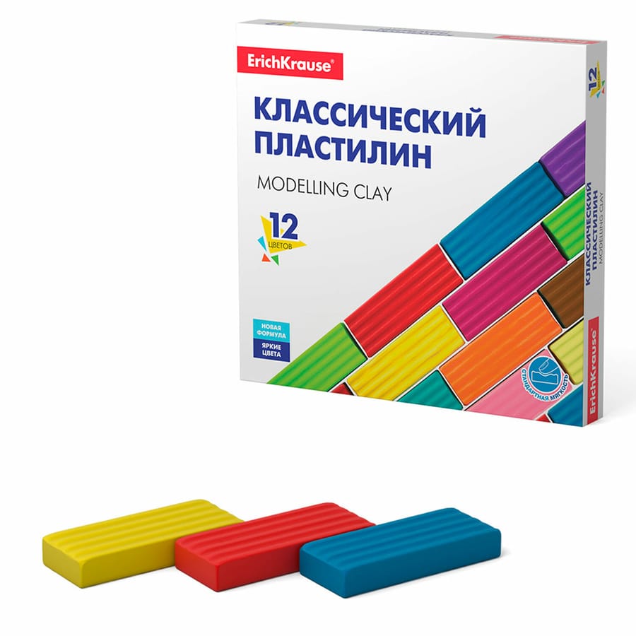 Пластилин 12цв 192г ErichKrause Basic 50558 4716443