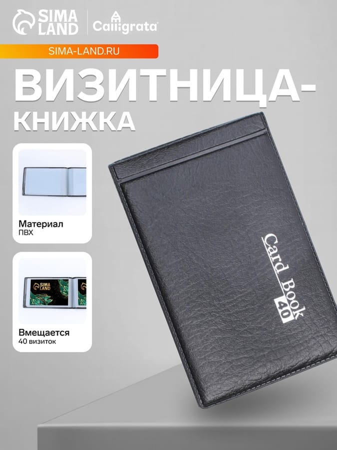 Визитница 20карм/40карт,1карта на 1л обл ПВХчерн 593025