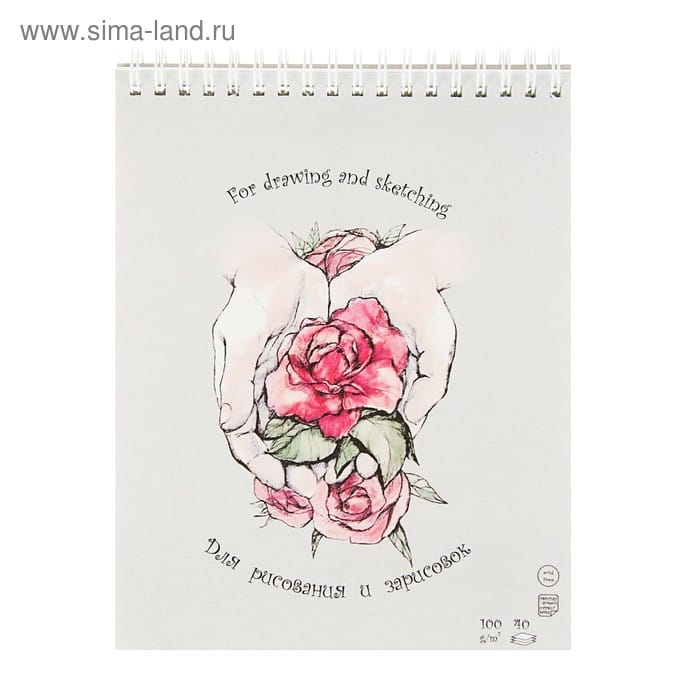 Блокнот д/рисования и зарисов А5/40л на гребне 100г/м2 БЛ-1660 3373820