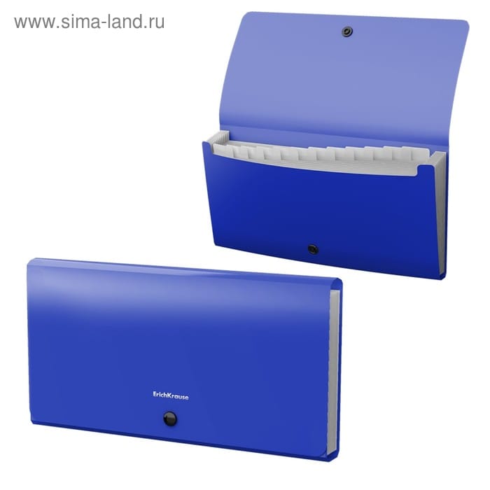 Папка-картотека на кнопке Travel 12 отд ErichKrause Matt Classic Check size, синяя 43038 4672455