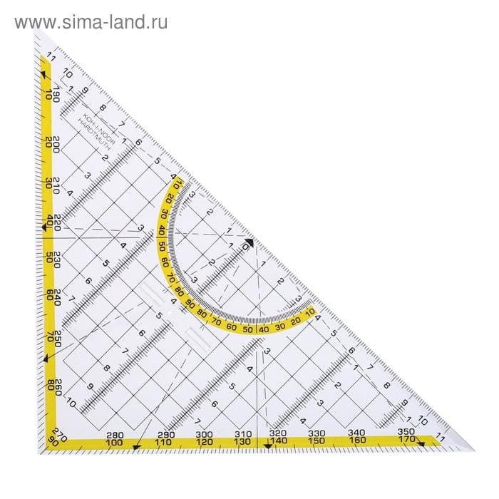 Треугольник с транспортиром 45*/22 см K-I-N  с держателем 703044 2474741