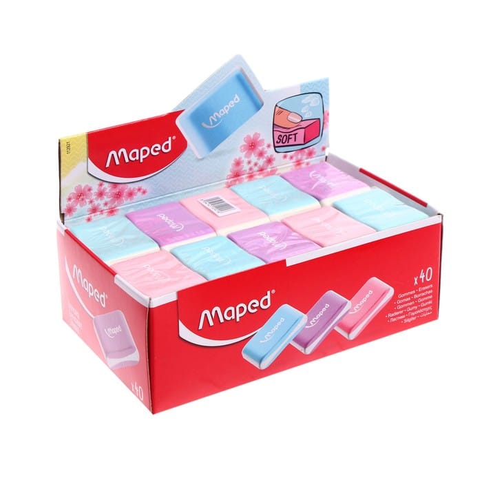 Ластик Maped Essentials Soft мягк, микс, дисп.112921 цена за 1шт 2143714