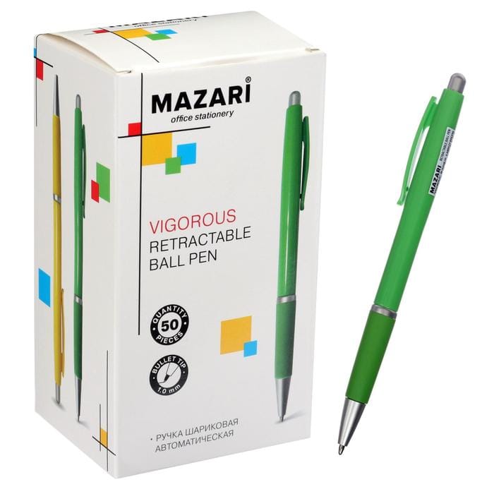 Ручка шариковая автомат Mazari VIGOROUS,синяя,пулевид.пиш.узел 1мм, корп.пласт.цв. 6486440