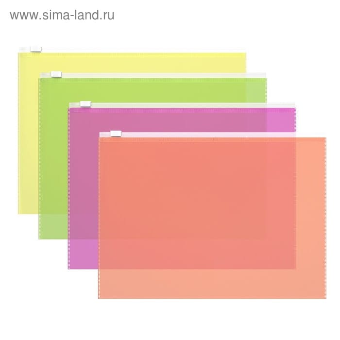 Папка-конверт на молнии ZIP В5 ErichKrause Fizzy Neon B5 микс 47073 4346111