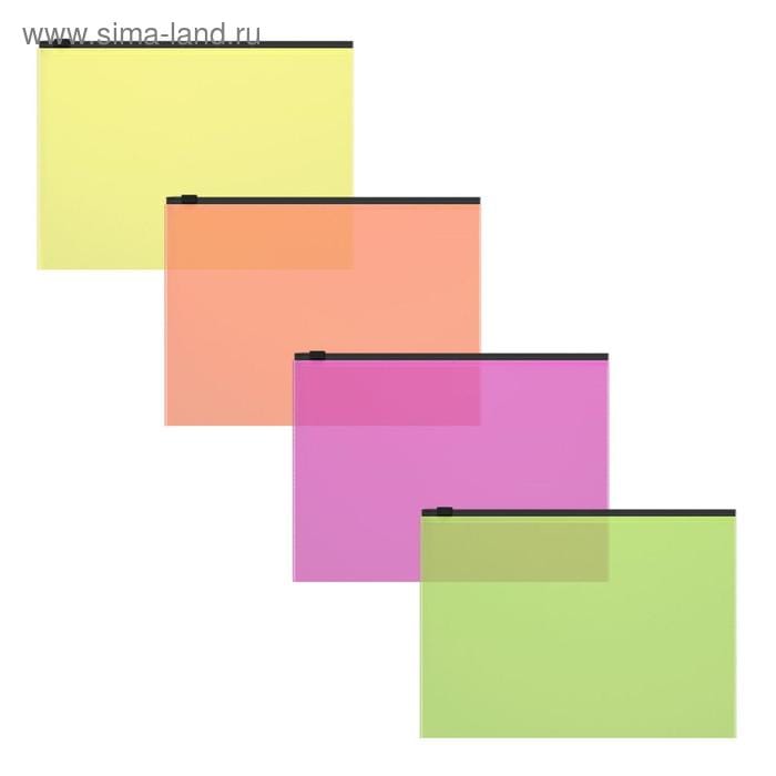 Папка-конверт на молнии ZIP С6 ErichKrause Fizzy Neon  микс 53294 5471674