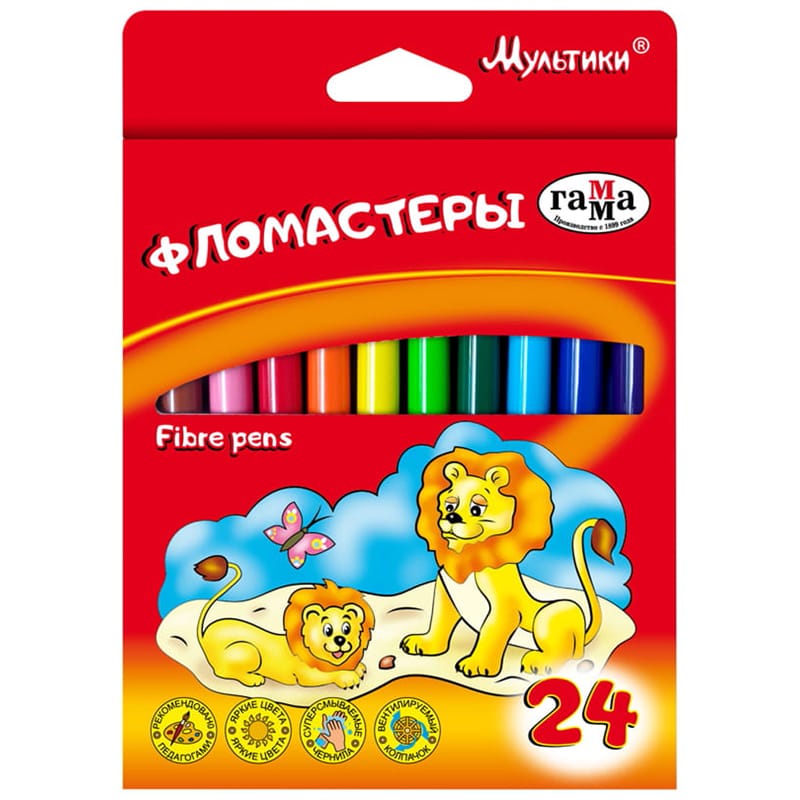 Фломастеры Гамма "Мультики", 24цв., смываемые, картон. упак., европодвес 180319_07