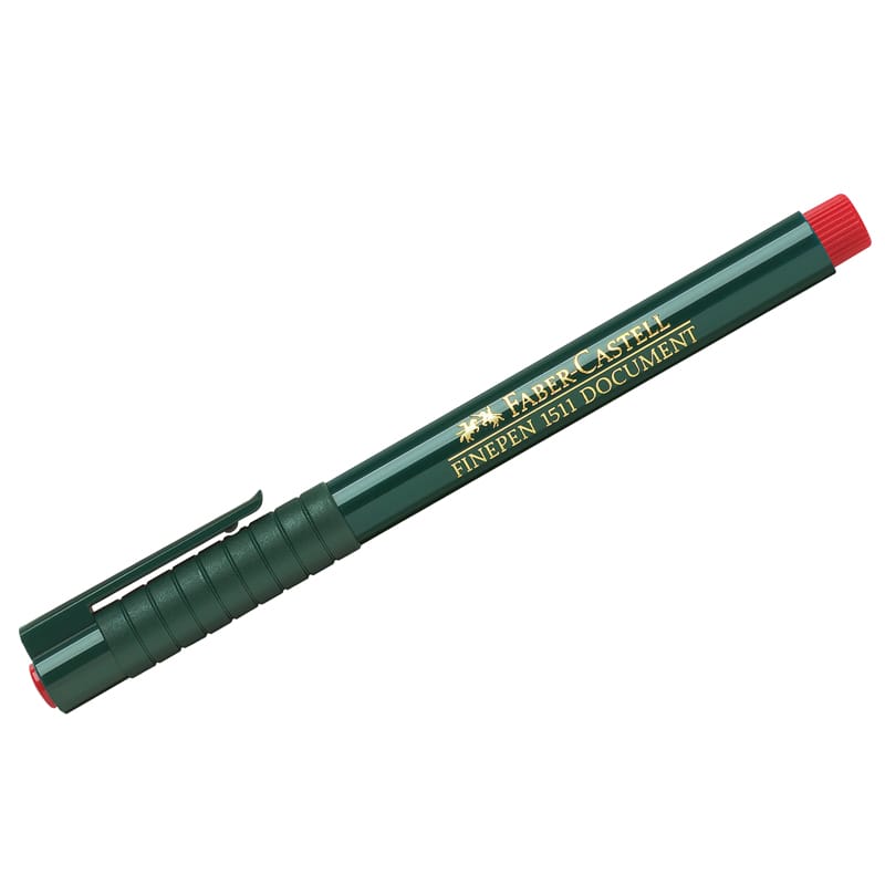 Ручка капиллярная Faber-Castell "Finepen 1511" красная, 0,4мм 151121