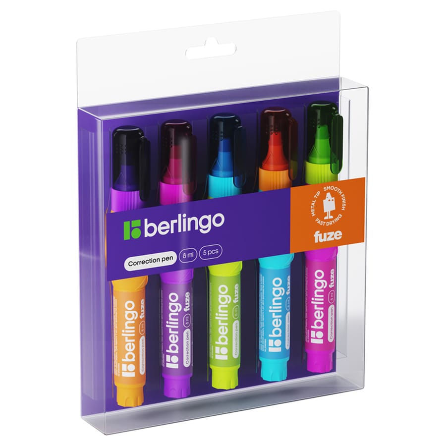 Кор. карандаш Berlingo "Fuze", 08мл, металл. Наконеч., 5шт в PET боксе KR500_5