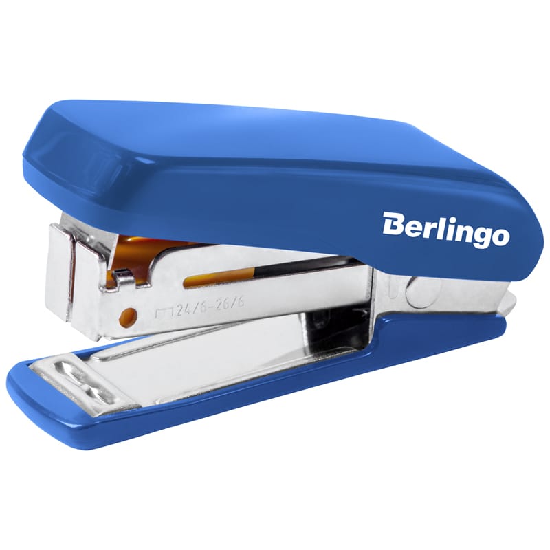 Мини-степлер №24/6, 26/6 Berlingo "Comfort" до 20л., пластик.корпус, бел/син/черн DSn_20361