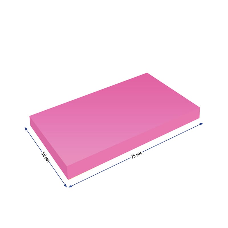 Самоклеящийся блок Berlingo "Ultra Sticky", 50*75мм, 80л, розовый неон LSn_39413