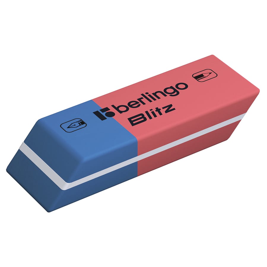 Ластик Berlingo "Blitz", скошенный, комбинированный, натуральный каучук, 42*14*8мм BLc_00016