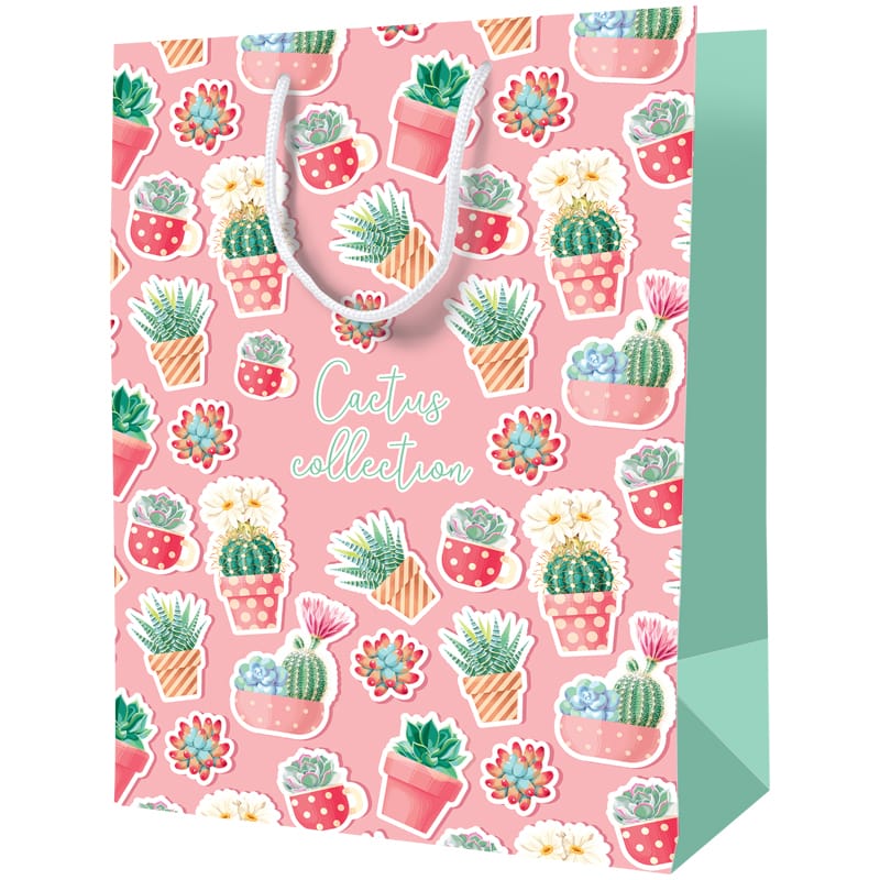 Пакет подарочный 18*23*10см ArtSpace "Cactus collection", ламинированный Cm_39772
