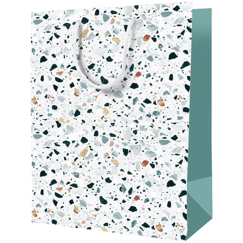 Пакет подарочный 18*23*10см ArtSpace "Terrazzo white", ламинированный Cm_39810