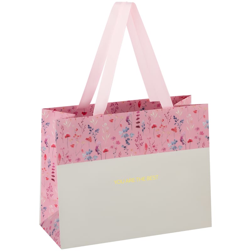 Пакет подарочный 23*18*10см MESHU "Pastel pink", отд. фольгой, матовая ламинация
