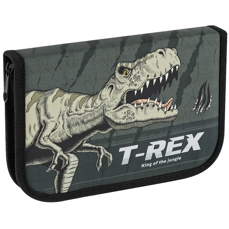 Пенал 1 отделение, 200*130 ArtSpace "T-Rex", дополнительная секция, ткань