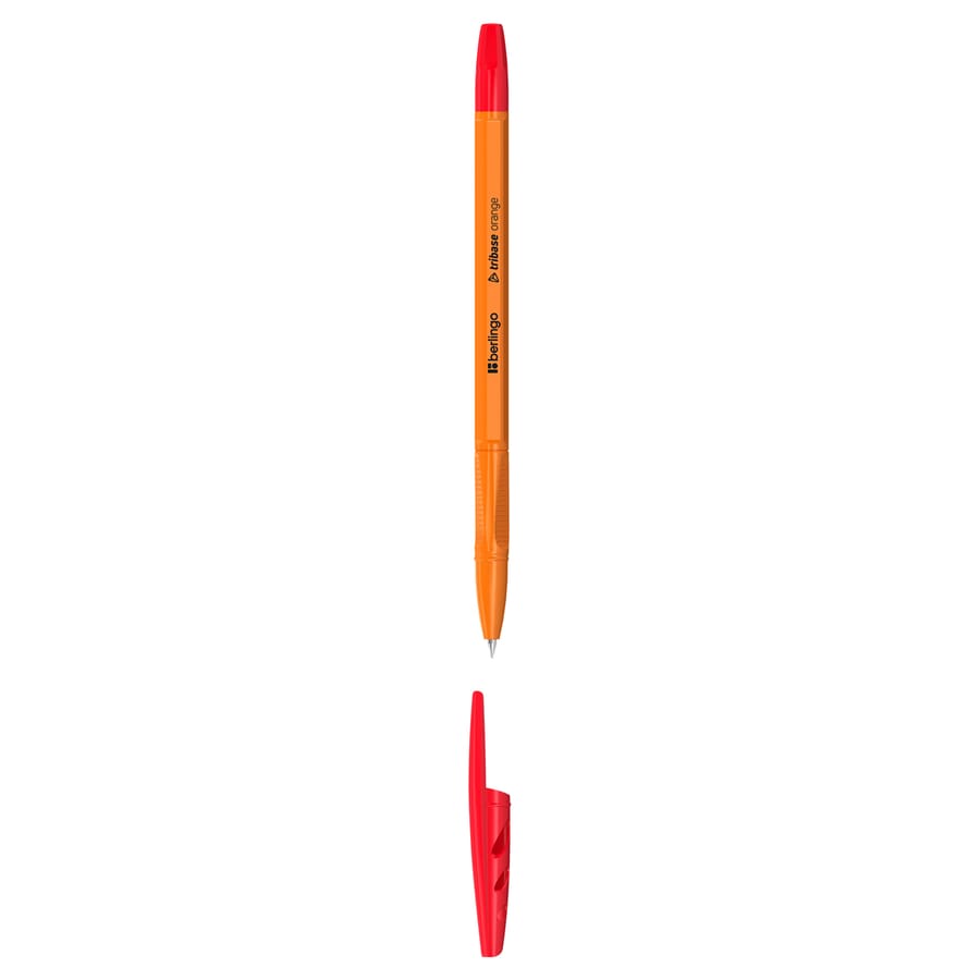 Ручка шариковая Berlingo "Tribase Orange" красная, 0,7мм 70913