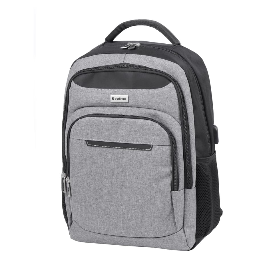 Рюкзак Berlingo City "Strict grey" 42*29*17см, 2 отделения, 3 кармана, отделение для ноутбука, USB р