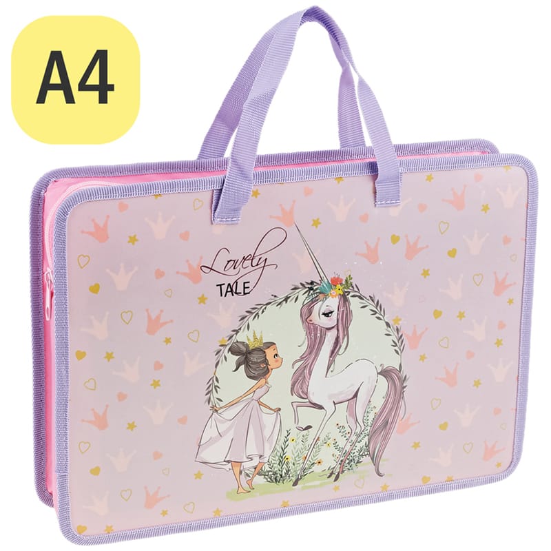 Папка с ручками А4 ArtSpace "Lovely tale", пластик, на молнии, 45мм ПТЛ-14_42146