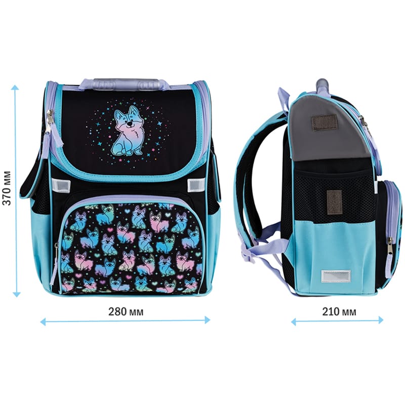 Ранец ArtSpace Junior "Corgi" 37*28*21см, 1 отделение, 3 кармана, анатомическая спинка Uni_17704