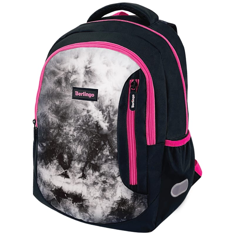 Рюкзак Berlingo Boom "Black-pink style" 38,5*29*12см, 2 отделения, 3 кармана, анатомическая ЭВА спин