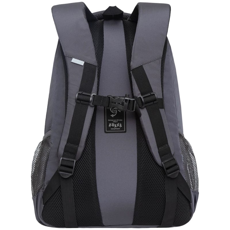 Рюкзак Grizzly, 32*47*17см, 2 отделения, 5 карманов, анатомическая спинка, серый-голубой RU-236-2/3