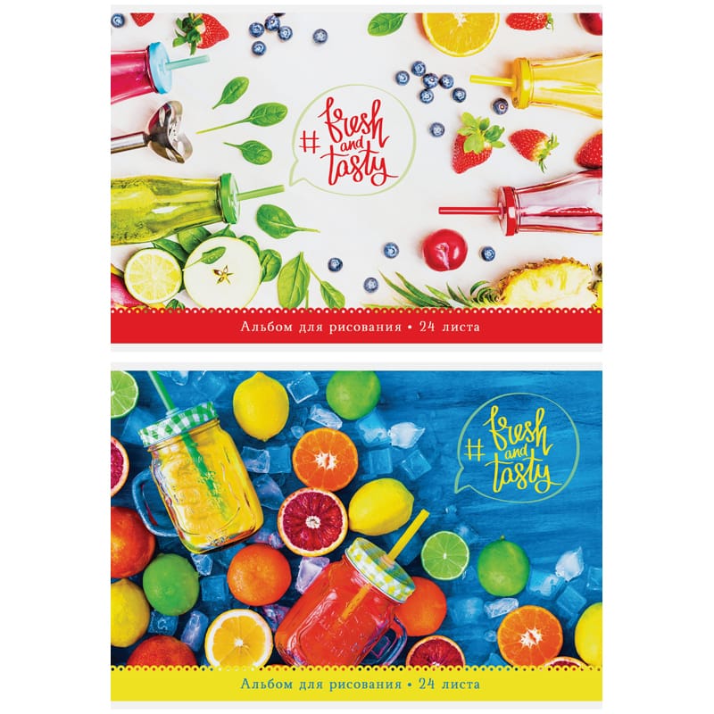 Альбом для рисования 24л., А4, на склейке ArtSpace "Стиль. Bright&amp;Sweet" А24кл_26364