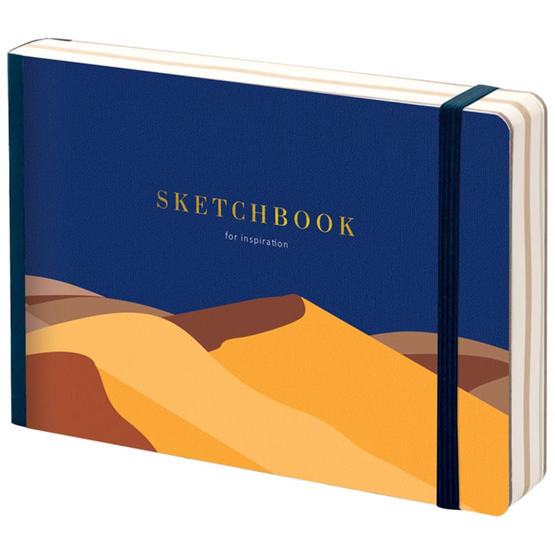 Скетчбук - альбом для рисования 80л., В6 "Desert", 100г/м2, твердая обложка, карман, доп. листы краф
