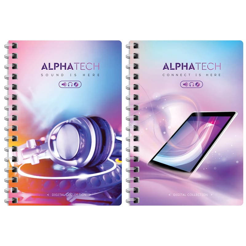 Записная книжка А6 120л. на гребне ArtSpace "Увлечения. Neon. Alphatech" Зк6к120гр_27725