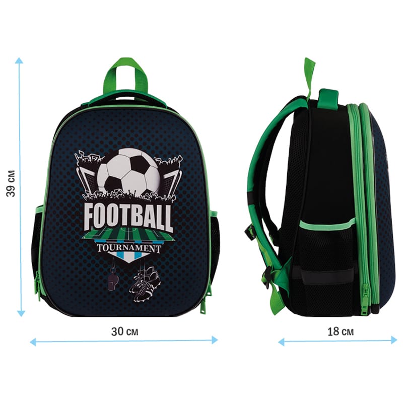 Ранец ArtSpace School Friend "Football" 39*30*18см, 2 отделения, 2 кармана, анатомическая спинка Uni