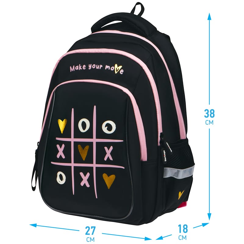 Рюкзак Berlingo Comfort "Tic tac toe" 38*27*18см, 3 отделения, 3 кармана, эргономичная спинка RU0804