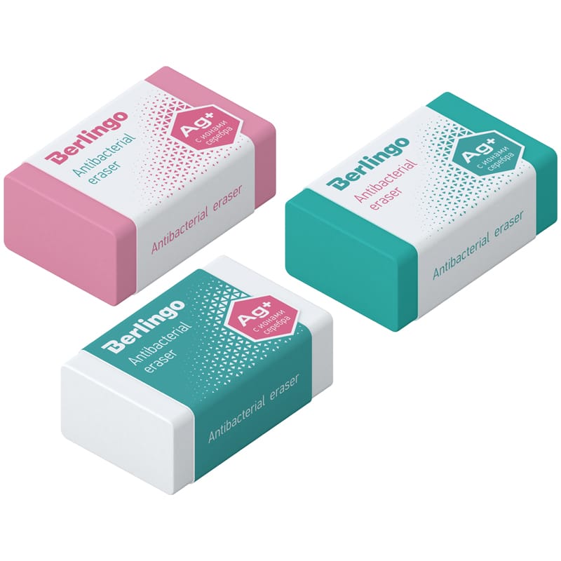 Ластик Berlingo "Antibacterial", прямоугольный, 42*26*17мм BLc_00640