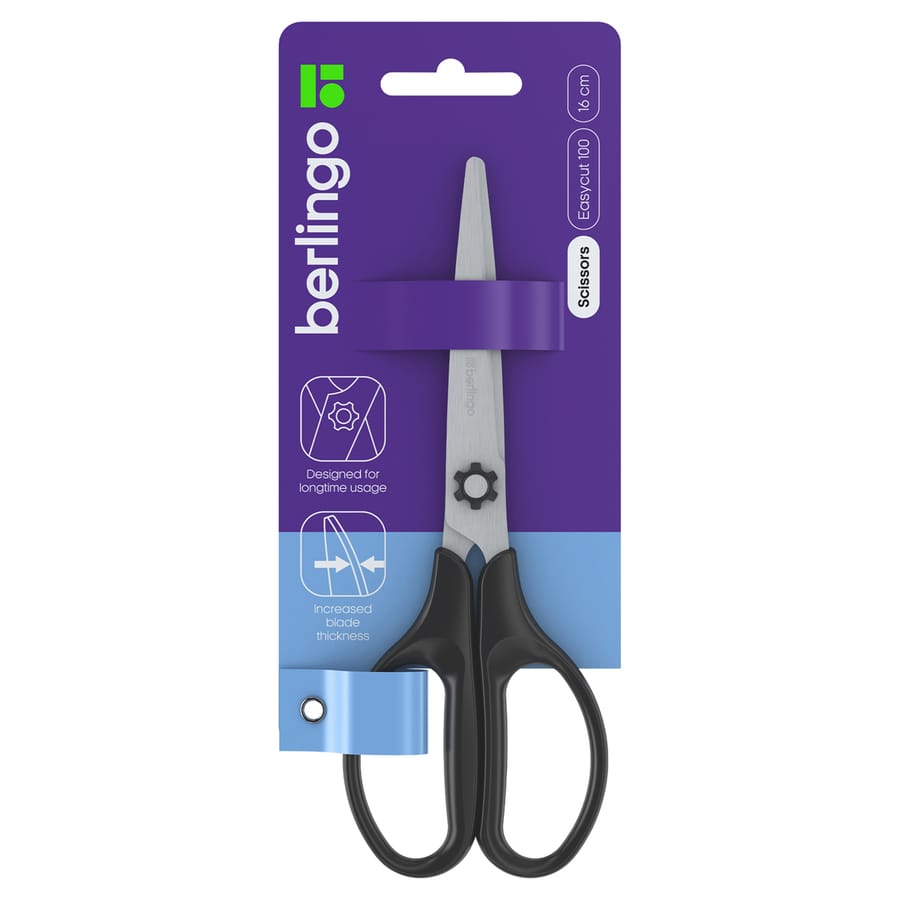 Ножницы Berlingo "Easycut 100" 16см, европодвес DNn_16040