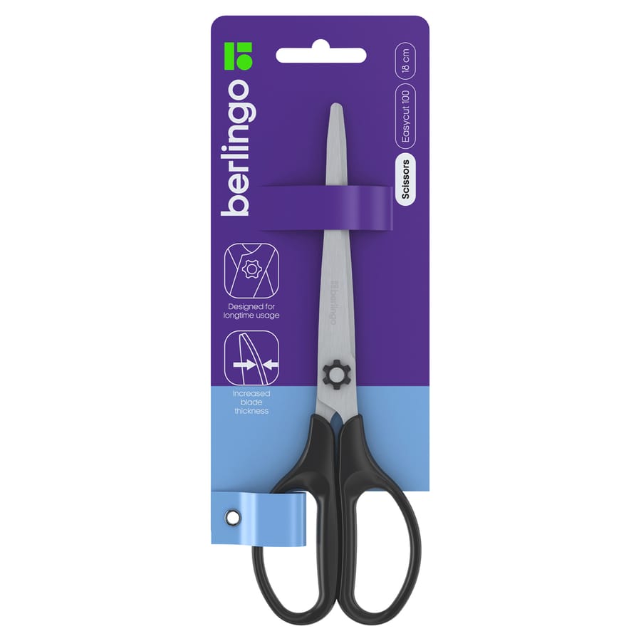 Ножницы Berlingo "Easycut 100" 18см, европодвес DNn_18040
