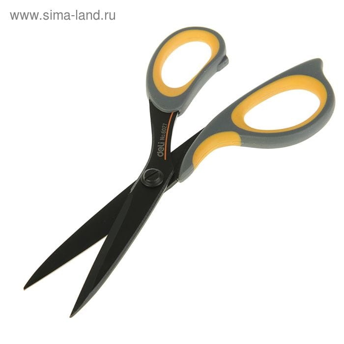 Ножницы Deli E6027 Expert Soft-touch универсальные 175мм ручки с резиновой вставкой сталь ассорти бл