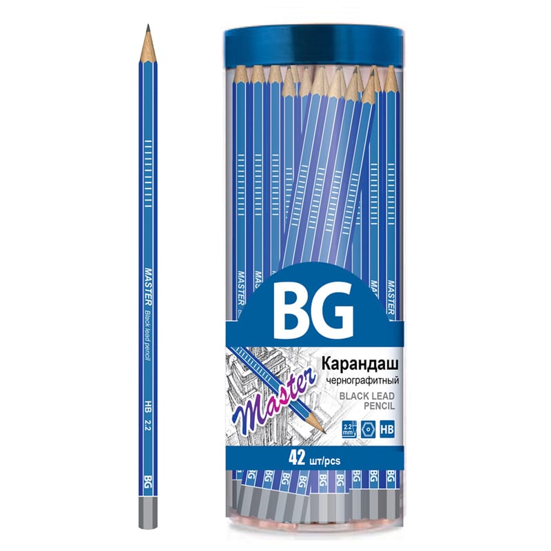 Карандаш ч/г BG "Master" HB, шестигран., заточен KR 4632